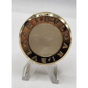 Bvlgari Solid Perfume Compact Gold Tone Round Pendant 1.5” France